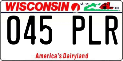 WI license plate 045PLR