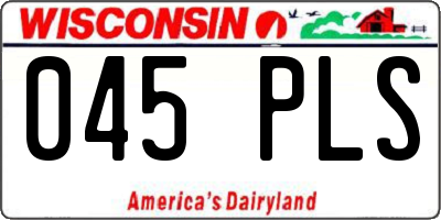 WI license plate 045PLS