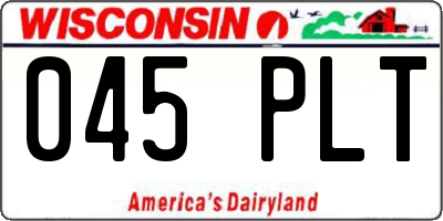 WI license plate 045PLT