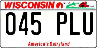 WI license plate 045PLU
