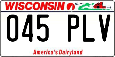 WI license plate 045PLV