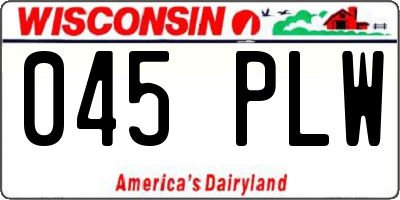 WI license plate 045PLW