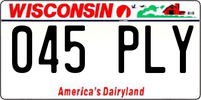 WI license plate 045PLY