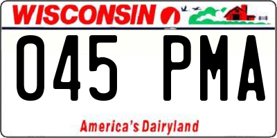WI license plate 045PMA
