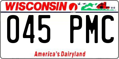 WI license plate 045PMC