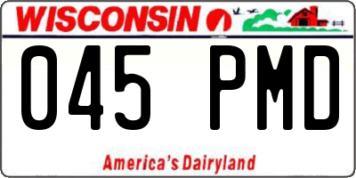 WI license plate 045PMD