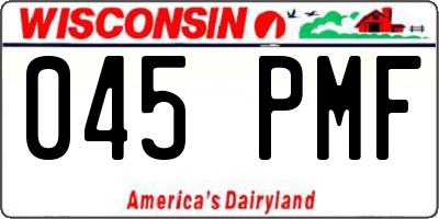 WI license plate 045PMF