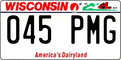 WI license plate 045PMG