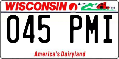 WI license plate 045PMI
