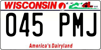WI license plate 045PMJ