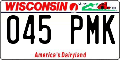 WI license plate 045PMK