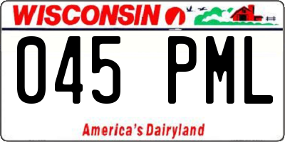 WI license plate 045PML