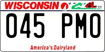 WI license plate 045PMO