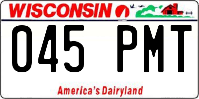 WI license plate 045PMT