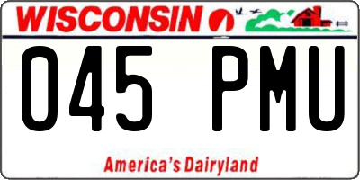 WI license plate 045PMU