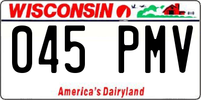WI license plate 045PMV