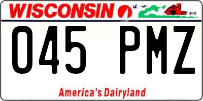 WI license plate 045PMZ