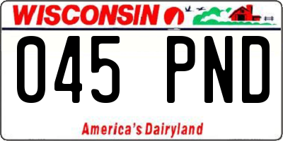WI license plate 045PND