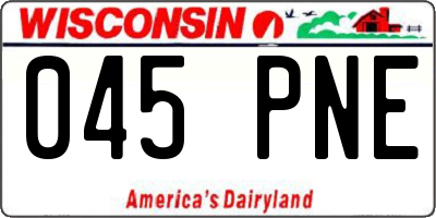 WI license plate 045PNE