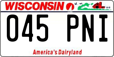 WI license plate 045PNI