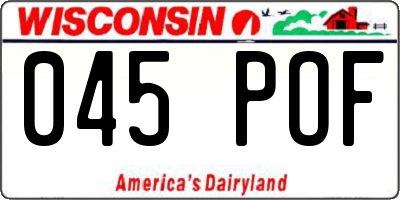 WI license plate 045POF