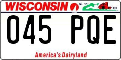 WI license plate 045PQE