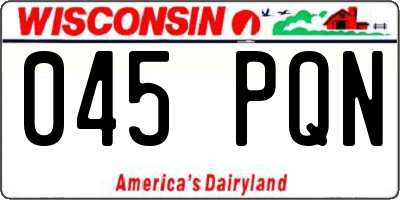 WI license plate 045PQN