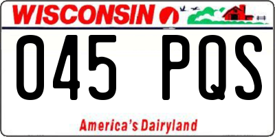 WI license plate 045PQS