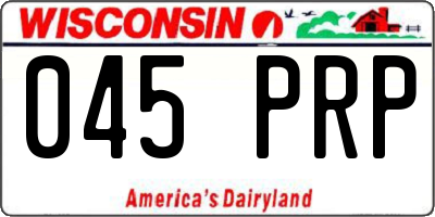 WI license plate 045PRP