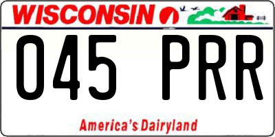 WI license plate 045PRR