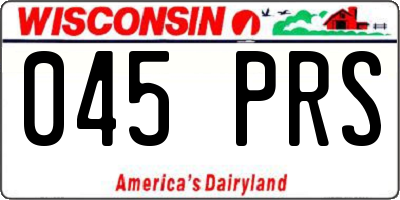 WI license plate 045PRS