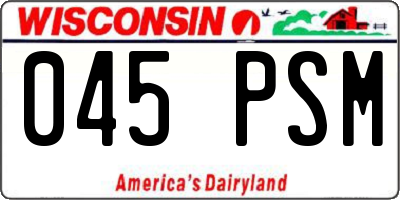 WI license plate 045PSM