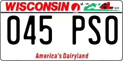 WI license plate 045PSO