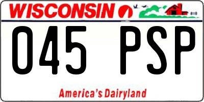 WI license plate 045PSP