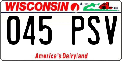 WI license plate 045PSV