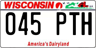 WI license plate 045PTH