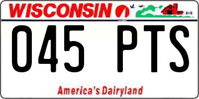 WI license plate 045PTS