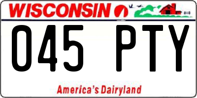 WI license plate 045PTY