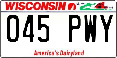 WI license plate 045PWY