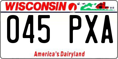 WI license plate 045PXA