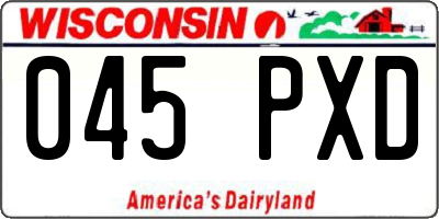 WI license plate 045PXD