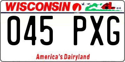 WI license plate 045PXG