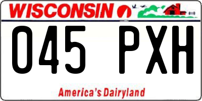 WI license plate 045PXH