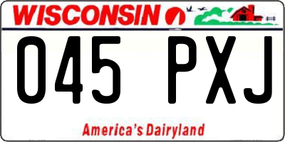 WI license plate 045PXJ