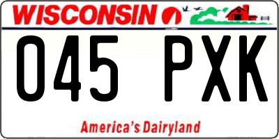 WI license plate 045PXK