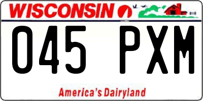 WI license plate 045PXM
