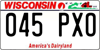 WI license plate 045PXO