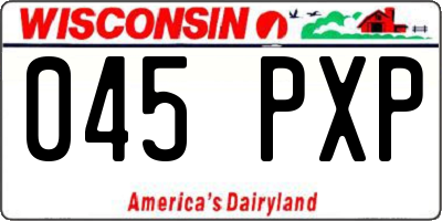 WI license plate 045PXP