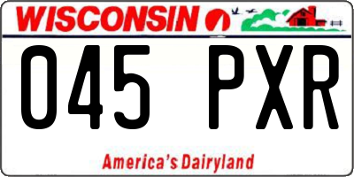 WI license plate 045PXR