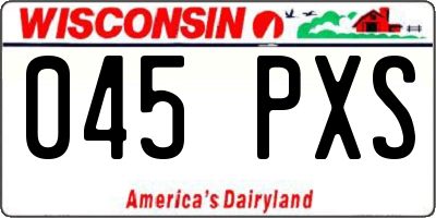 WI license plate 045PXS